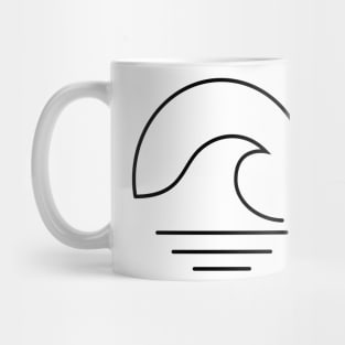 minimal wave and sun Black Mug